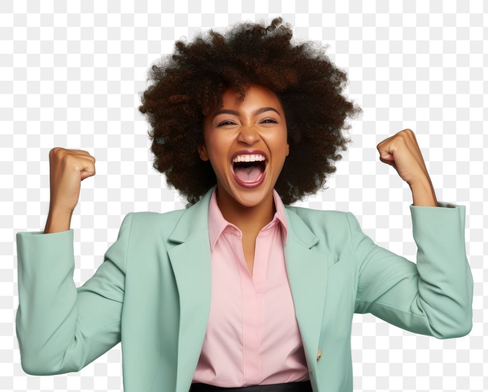 PNG Black woman laughing adult happy. AI generated Image by rawpixel.