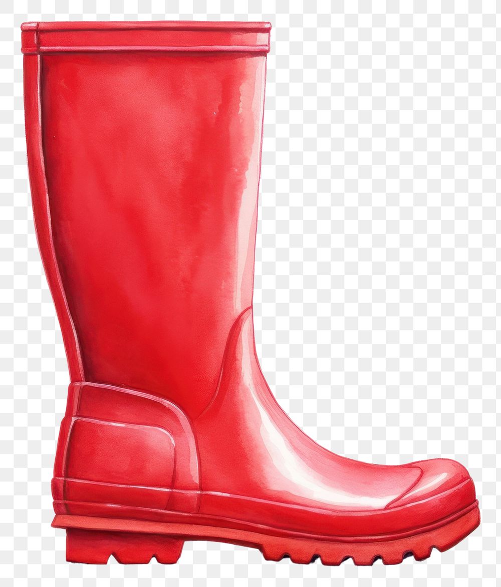 PNG Red rain boot footwear shoe protection. AI generated Image by rawpixel.