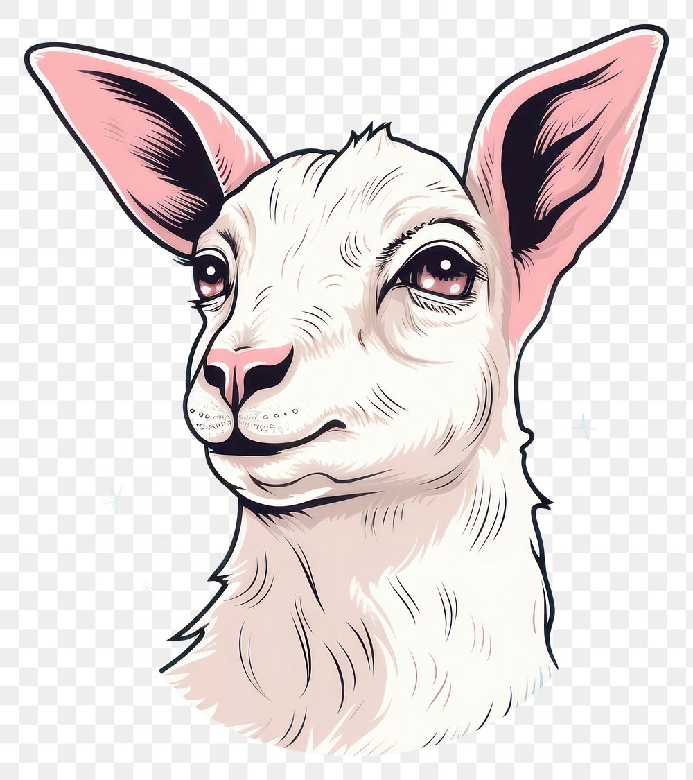 PNG Goat drawing animal mammal. AI generated Image by rawpixel.