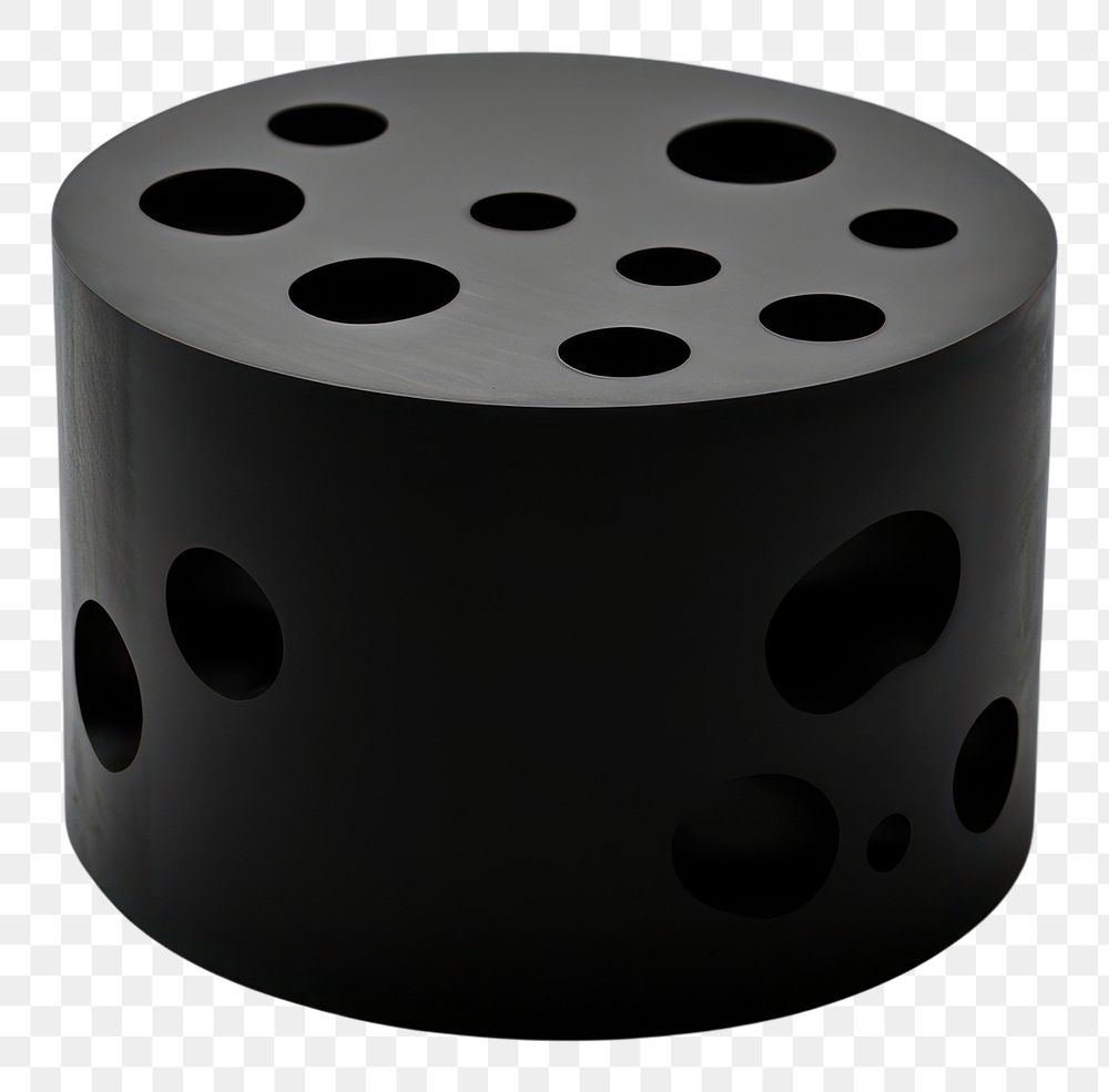 PNG  Cheese black dice cylinder. AI generated Image by rawpixel.