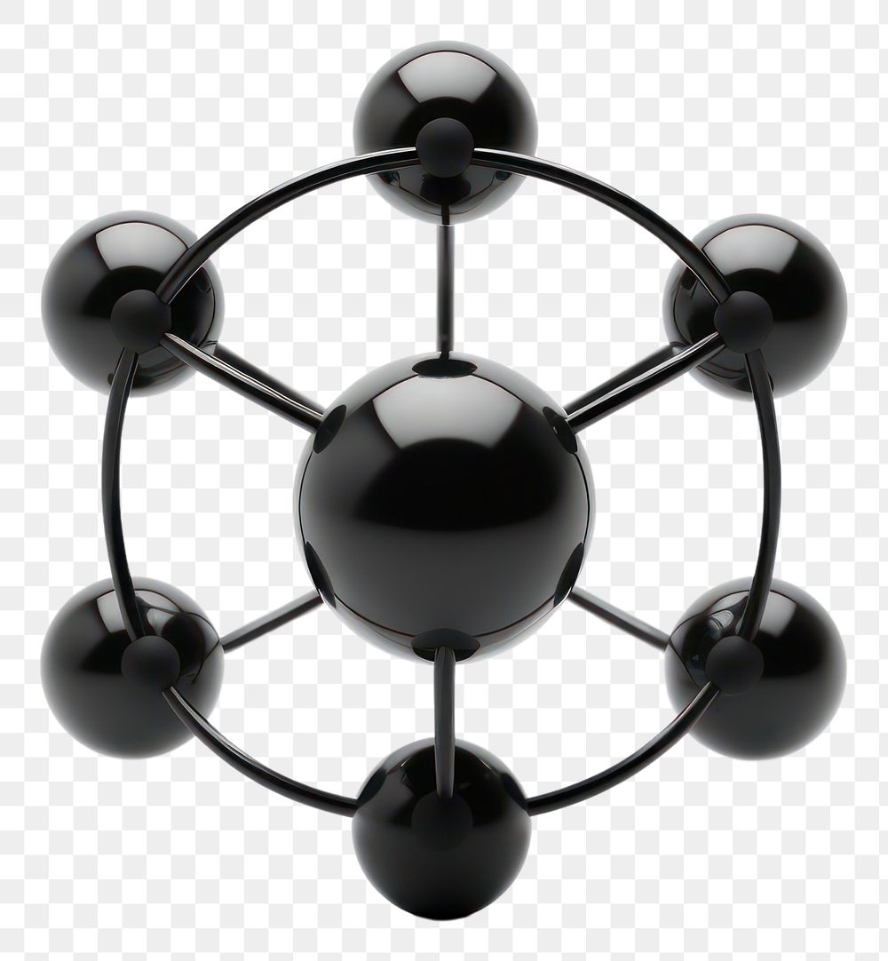 PNG  Atom sphere black white background. AI generated Image by rawpixel.