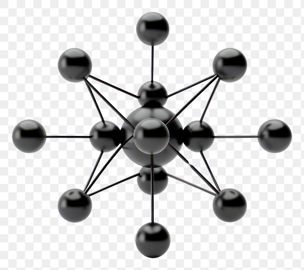 PNG  Atom sphere black white background. AI generated Image by rawpixel.