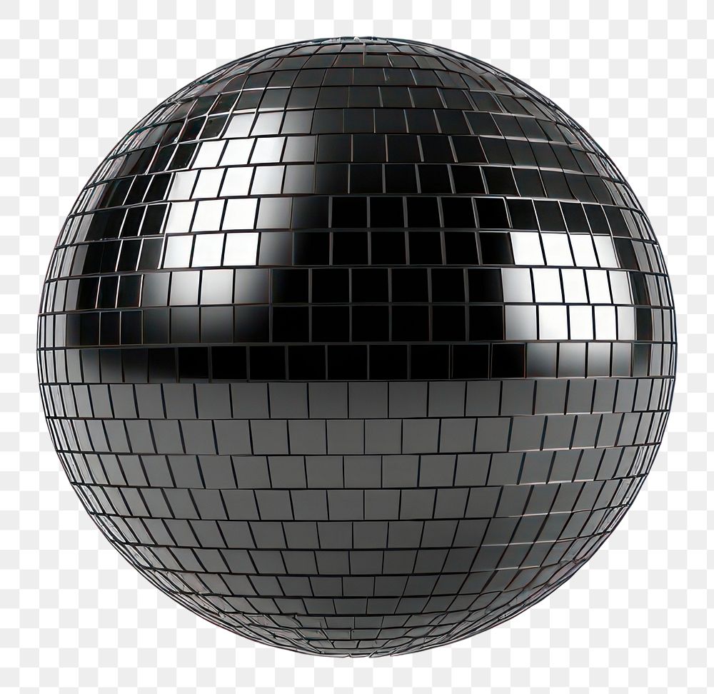 PNG  Disco ball sphere black white background. AI generated Image by rawpixel.