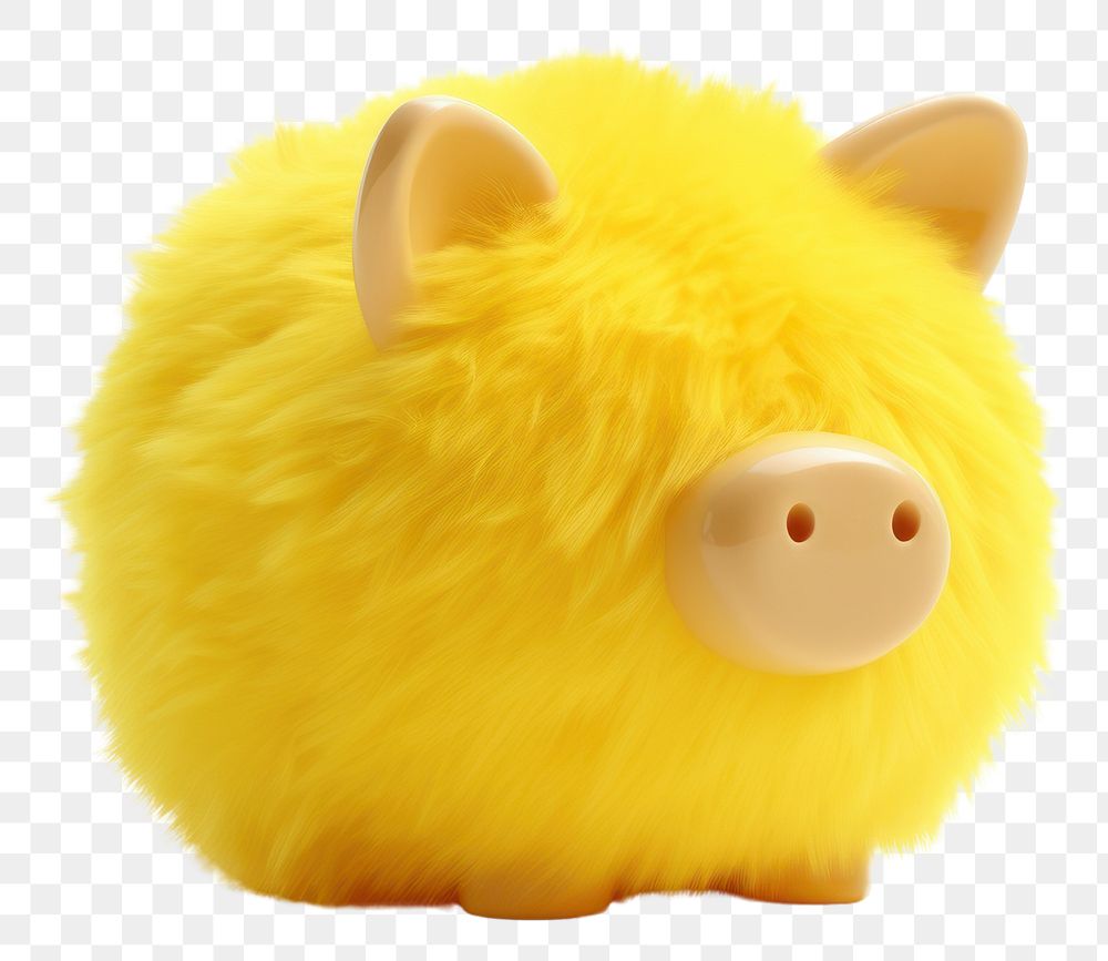 PNG Piggy bank mammal animal yellow. AI generated Image by rawpixel.