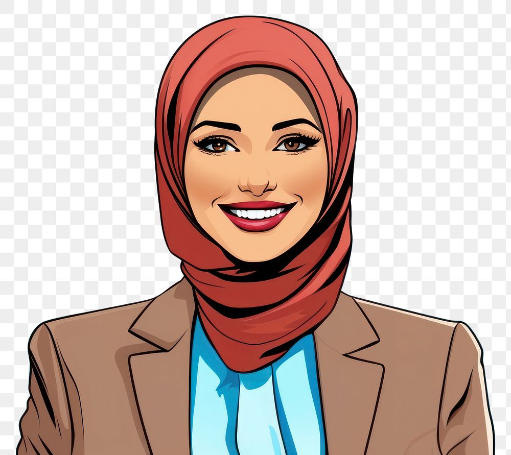PNG  Confident Muslim businesswoman smiling portrait adult smile. AI generated Image by rawpixel.