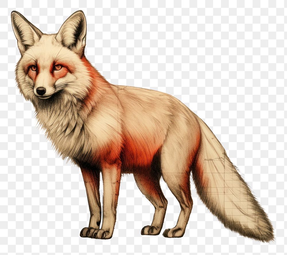 PNG Fox fox drawing diagram. AI generated Image by rawpixel.