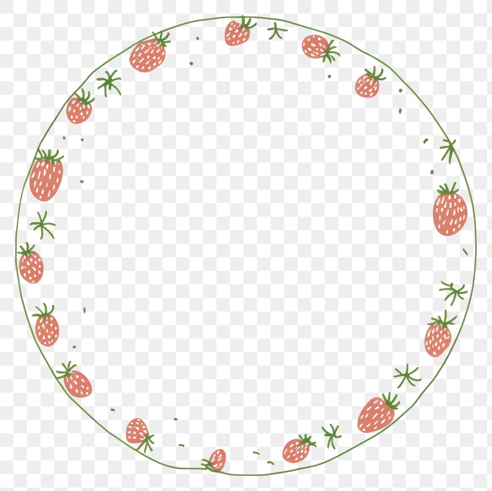 PNG Strawberry pattern circle embroidery. AI generated Image by rawpixel.