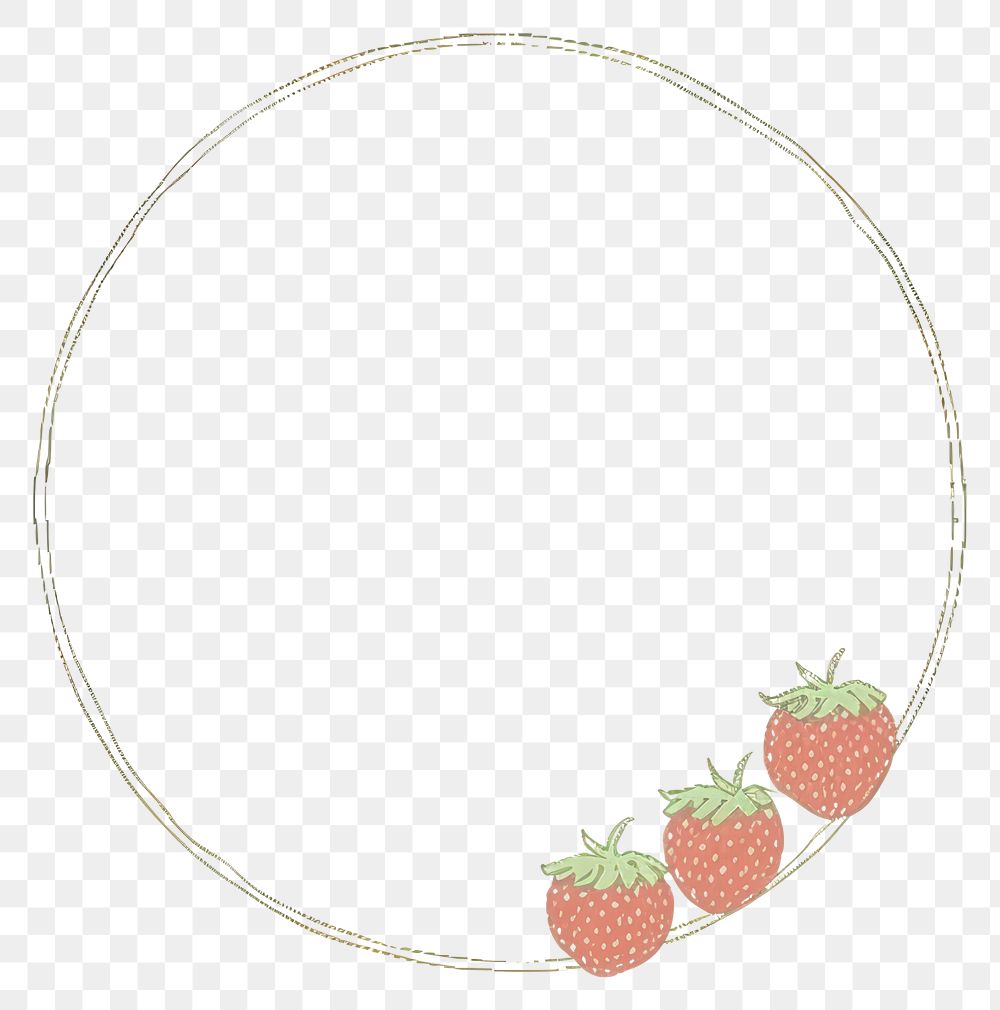 PNG Strawberry circle fruit green. AI generated Image by rawpixel.