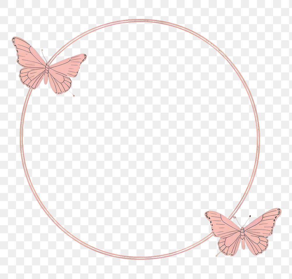 PNG Butterfly circle pink accessories. AI generated Image by rawpixel.