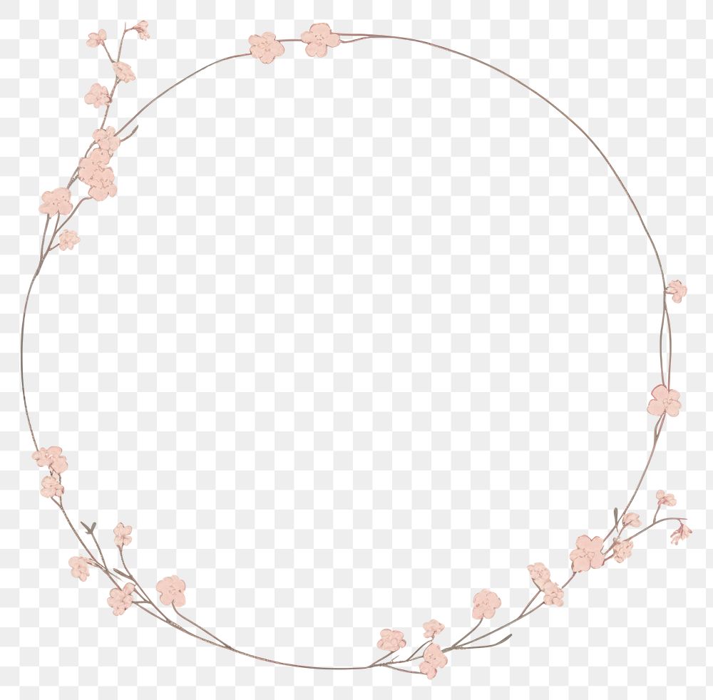 PNG Sakura necklace jewelry circle. AI generated Image by rawpixel.