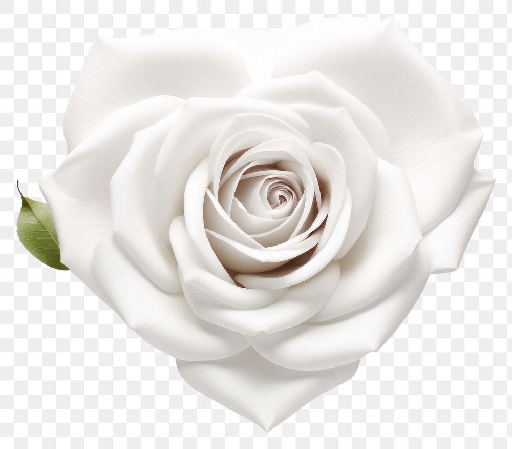 PNG  White Rose In Love Shape rose flower petal. AI generated Image by rawpixel.