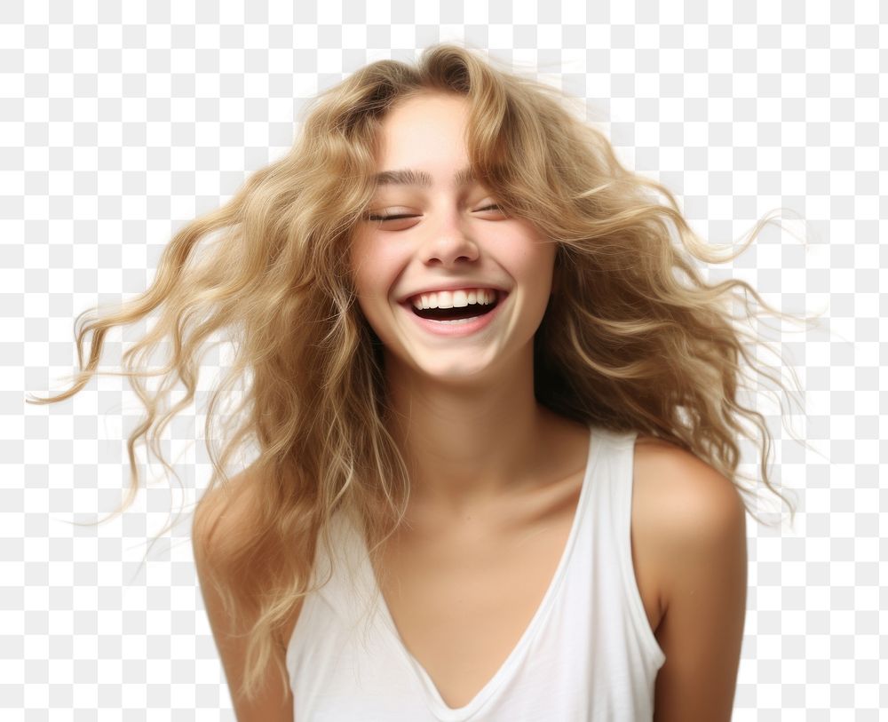 PNG  Laughing adult smile hairstyle. AI generated Image by rawpixel.