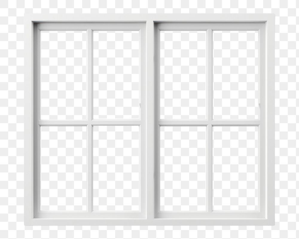PNG A Isolated square white window transparent shape white background