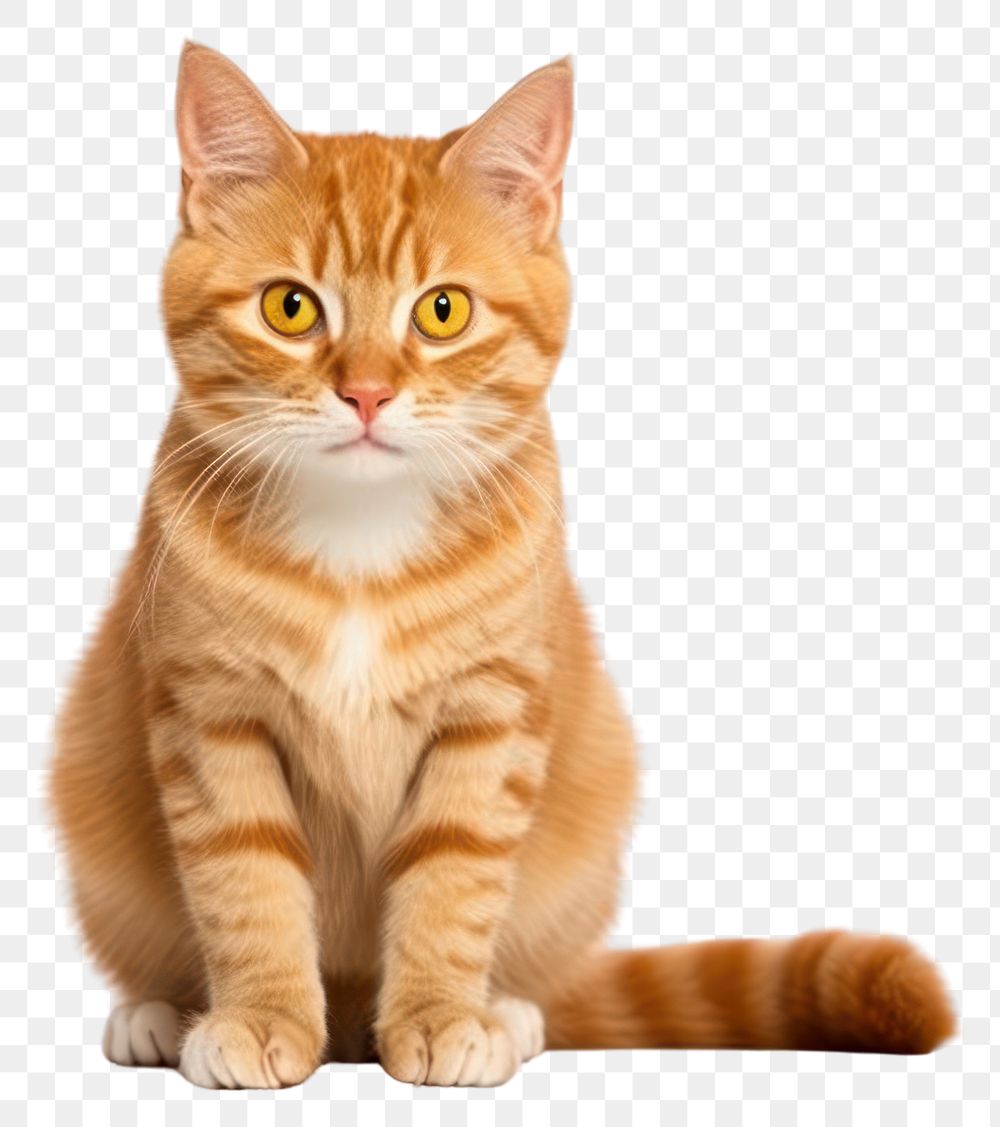 PNG  Cute ginger cat animal mammal kitten. AI generated Image by rawpixel.