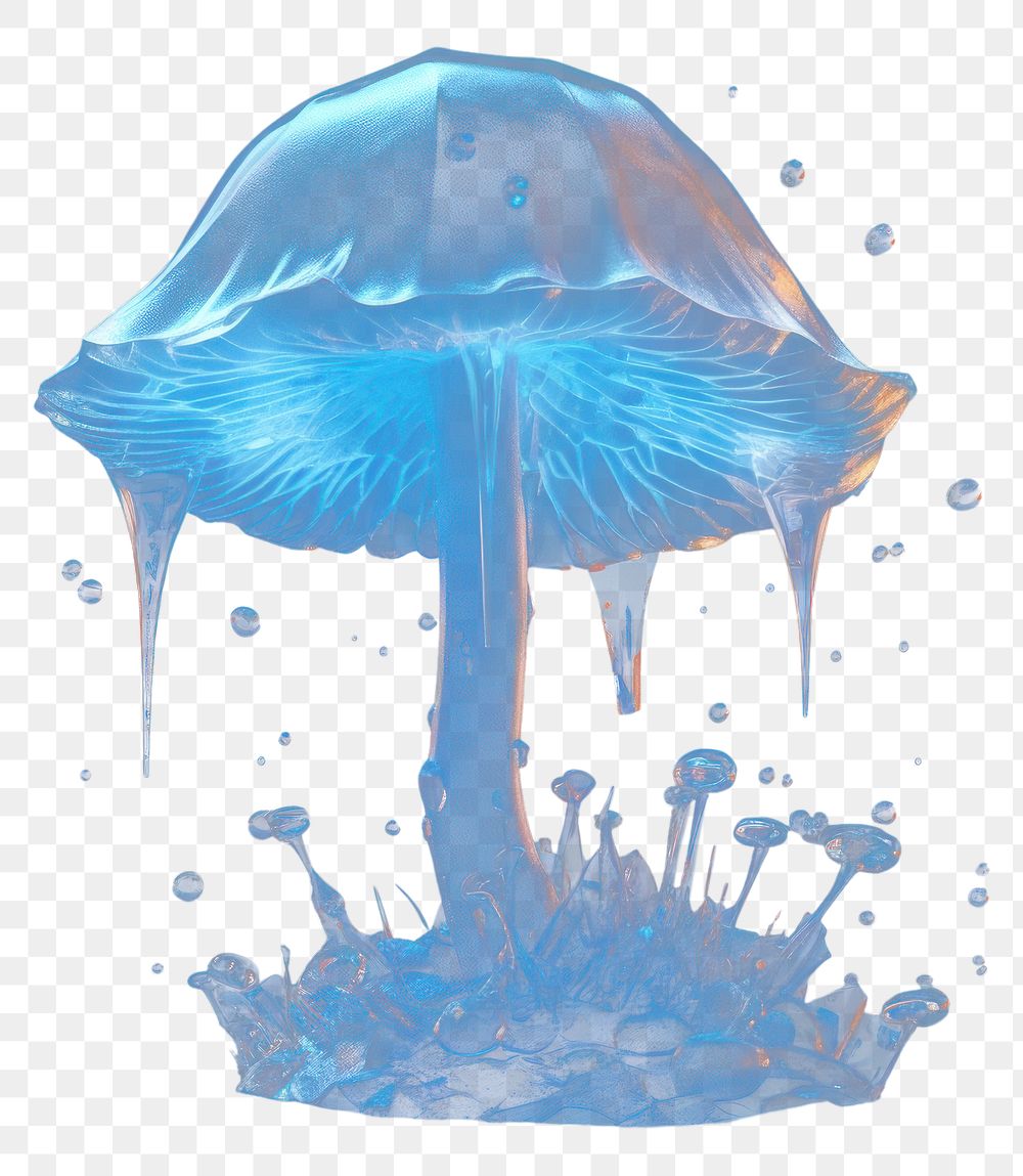 PNG Mushroom translucent jellyfish mushroom. AI generated Image by rawpixel.