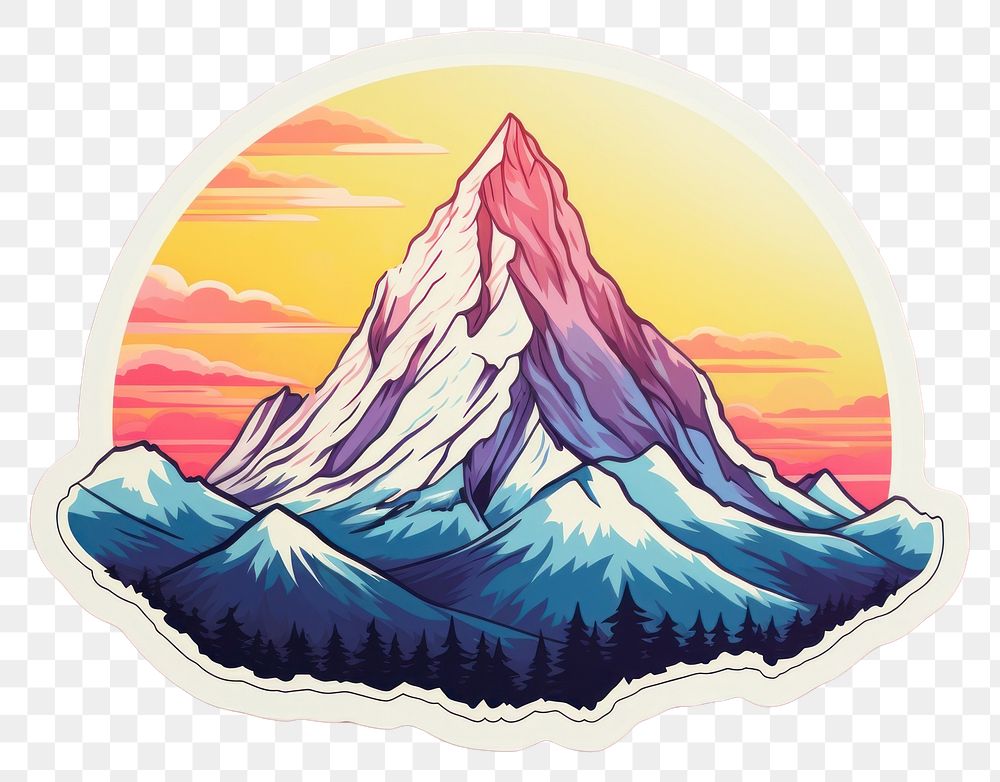 PNG Mountain peak mountain nature art. AI generated Image by rawpixel.