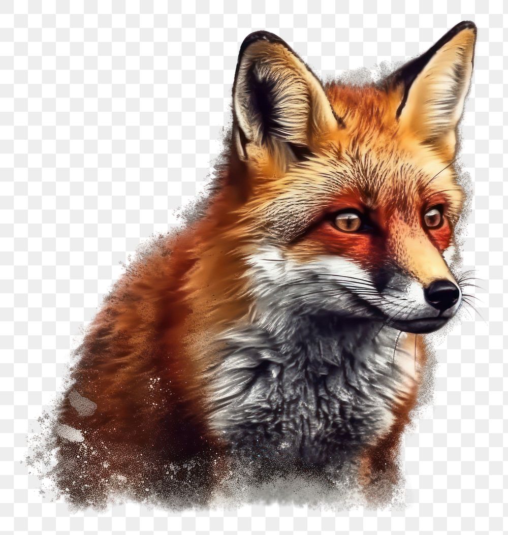 PNG Fox fox wildlife drawing. AI generated Image by rawpixel.