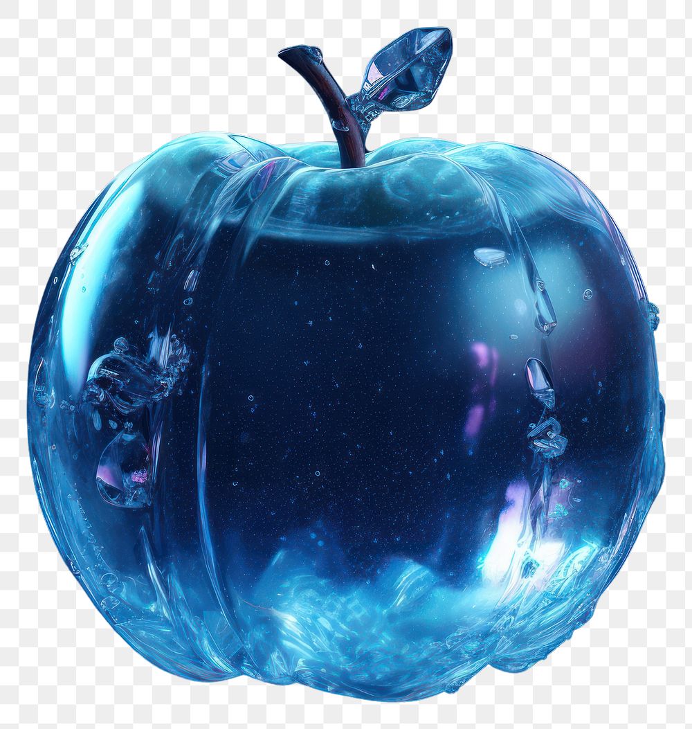 PNG Apple night apple blue. AI generated Image by rawpixel.