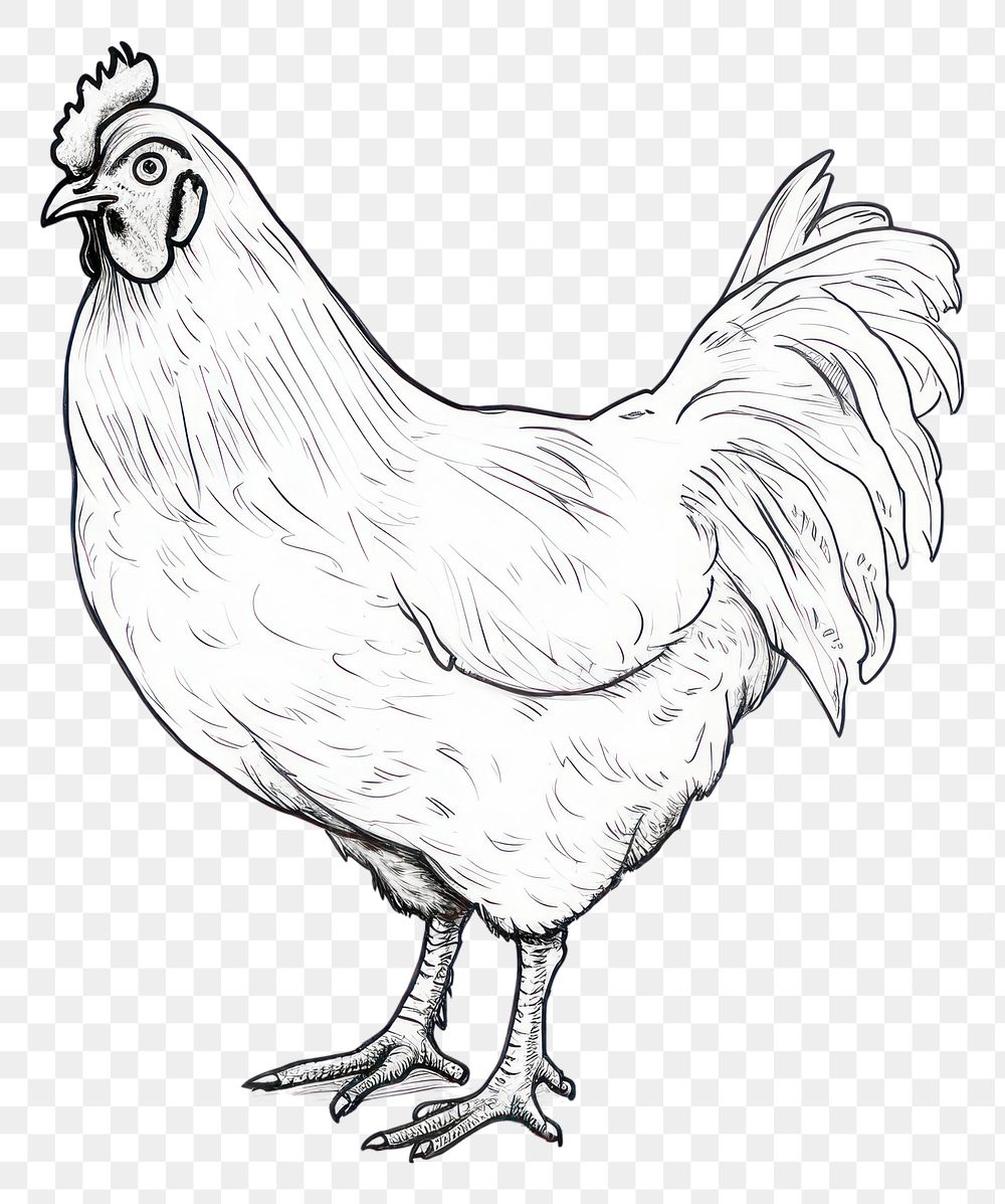 PNG Chicken chicken drawing poultry. AI generated Image by rawpixel.