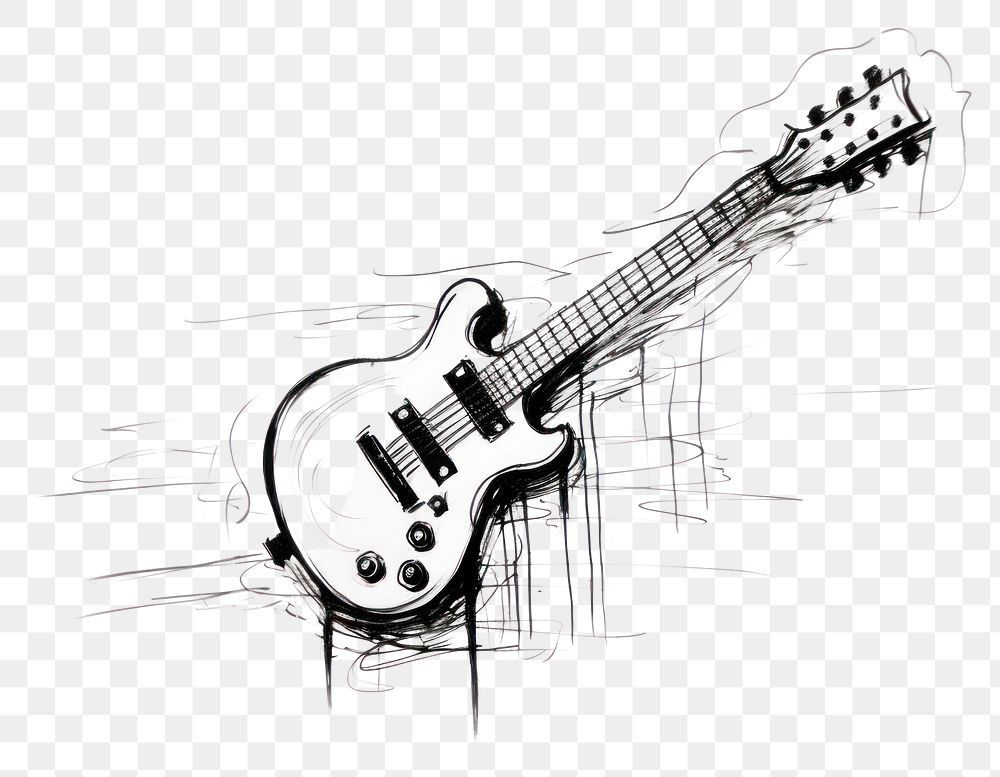 PNG Guitar drawing guitar sketch. AI generated Image by rawpixel.