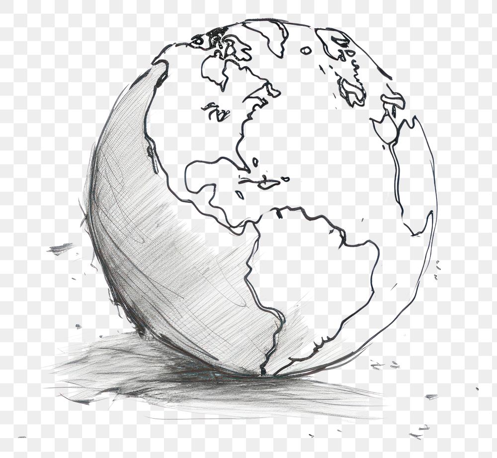 PNG Earth drawing planet sketch. AI generated Image by rawpixel.