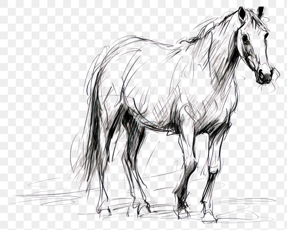 PNG Horse drawing horse animal. AI generated Image by rawpixel.