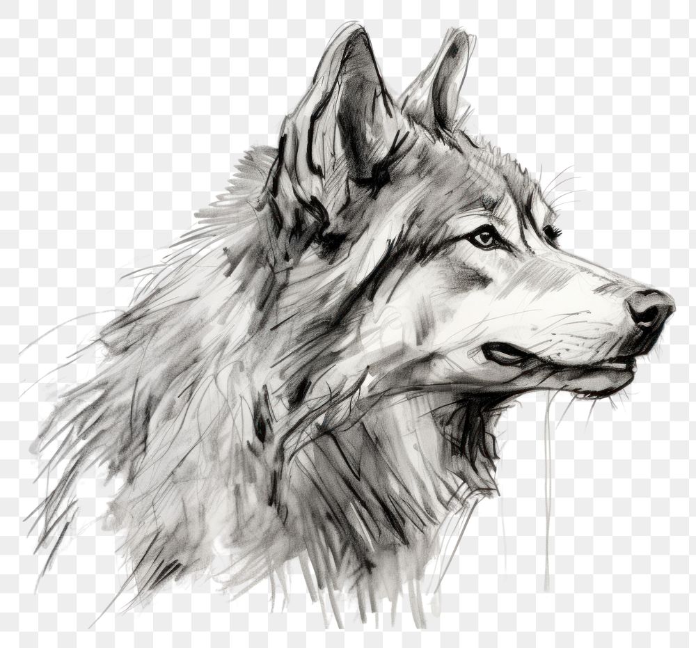 PNG Wolf drawing sketch wolf. AI generated Image by rawpixel.