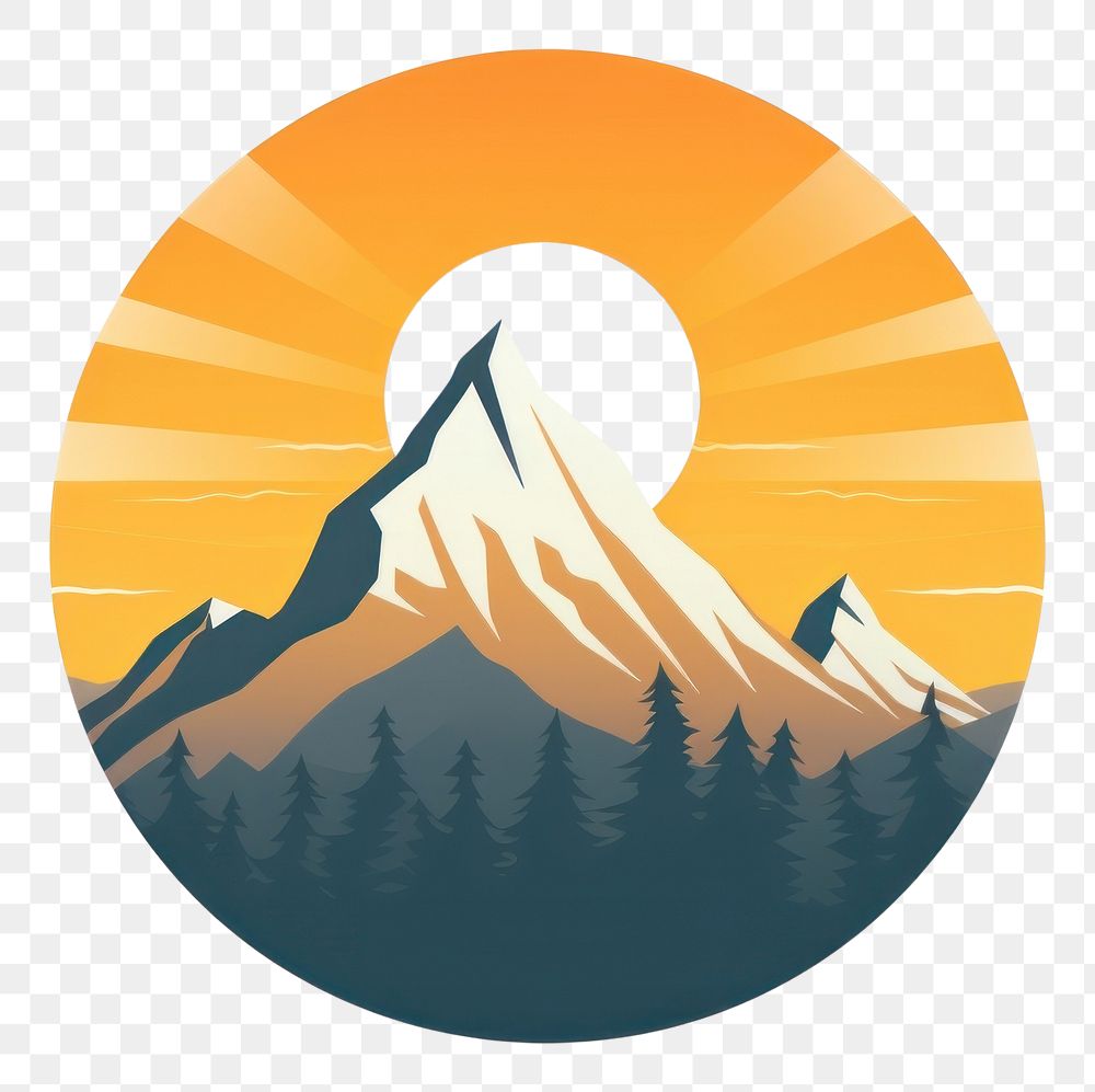 PNG Mountain logo nature sky. AI generated Image by rawpixel.