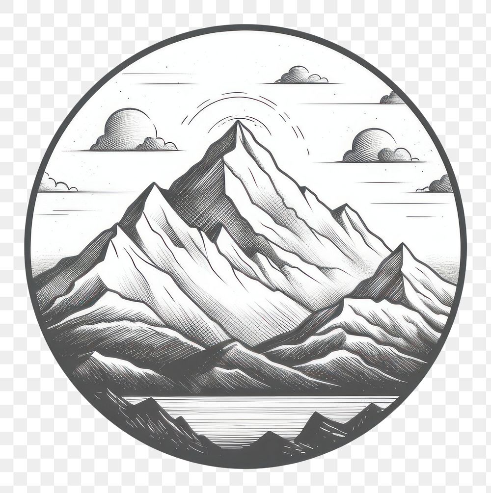 PNG Mountain drawing nature sketch. AI generated Image by rawpixel.