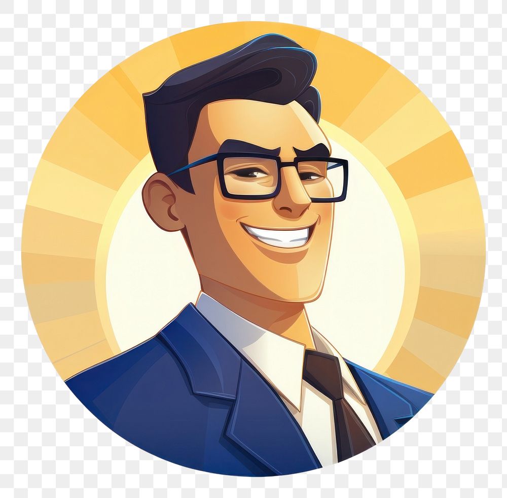 PNG Business man portrait glasses smile. AI generated Image by rawpixel.