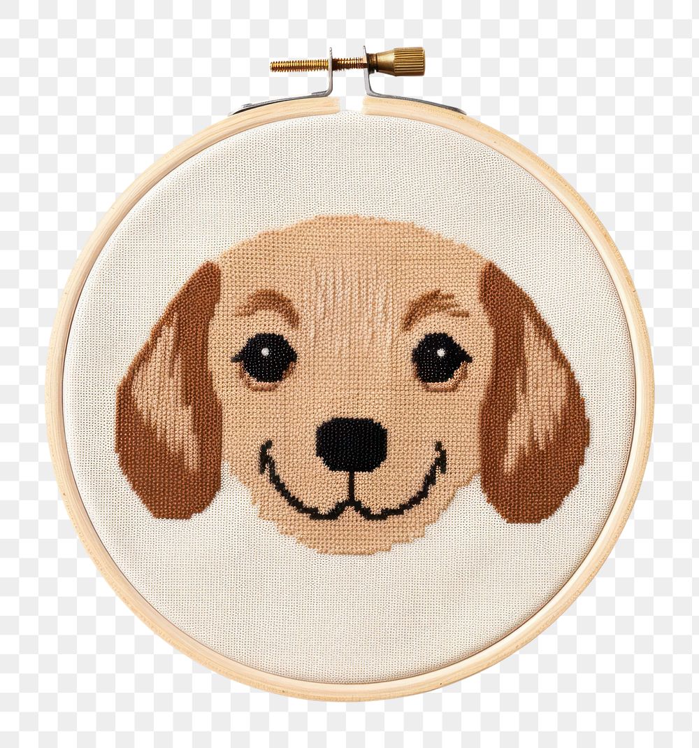 PNG Dog face embroidery pattern mammal. AI generated Image by rawpixel.