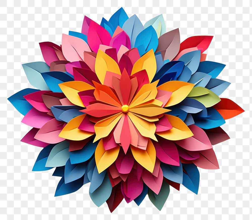 PNG Flower origami flower art. 