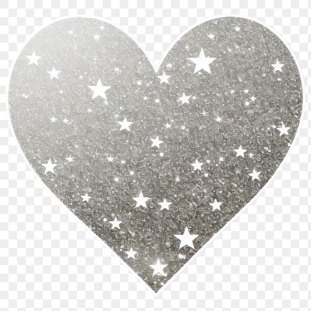 PNG Glitter heart and star sticker glitter night celebration. AI generated Image by rawpixel.