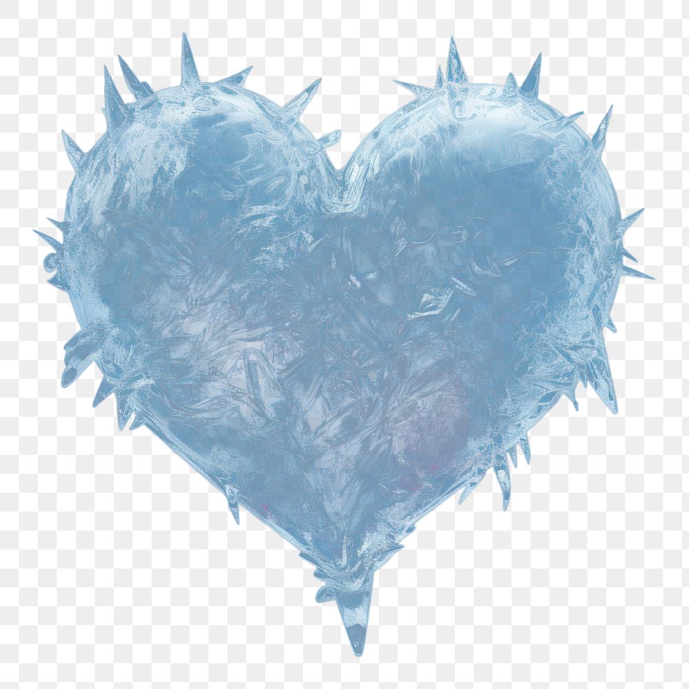 PNG Heart heart blue ice. AI generated Image by rawpixel.
