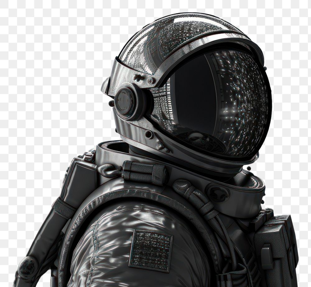 PNG  Space man futuristic protection monochrome. AI generated Image by rawpixel.