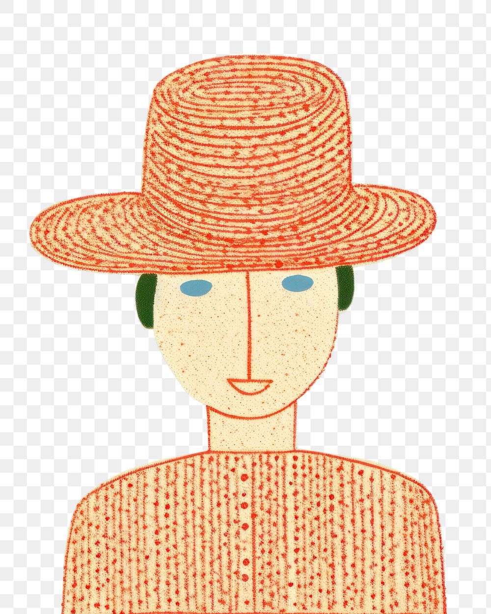 PNG A woman wear hat adult art front view. AI generated Image by rawpixel.