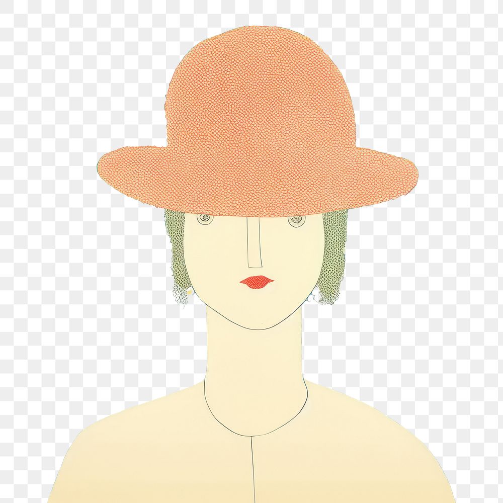 PNG A woman wear hat painting portrait drawing. AI generated Image by rawpixel.
