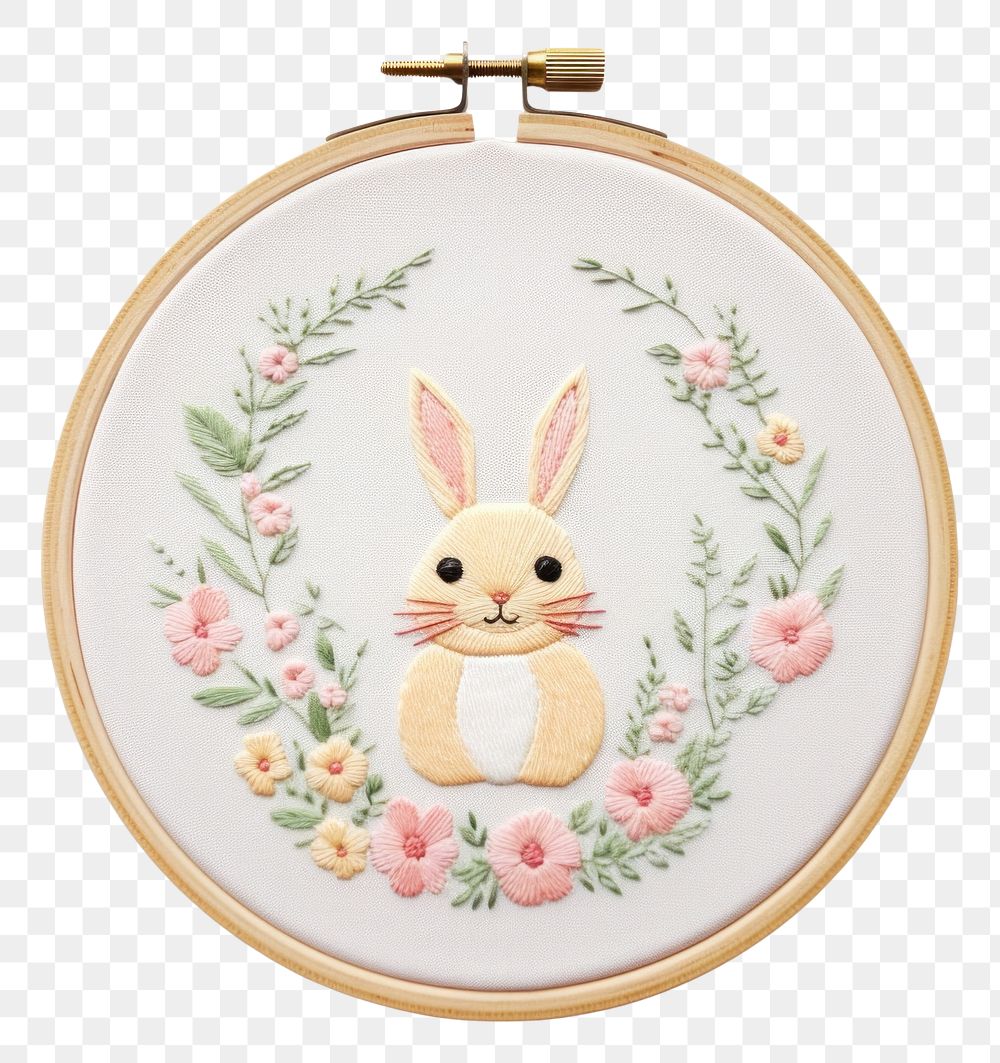PNG Little Easter frame embroidery pattern textile. AI generated Image by rawpixel.