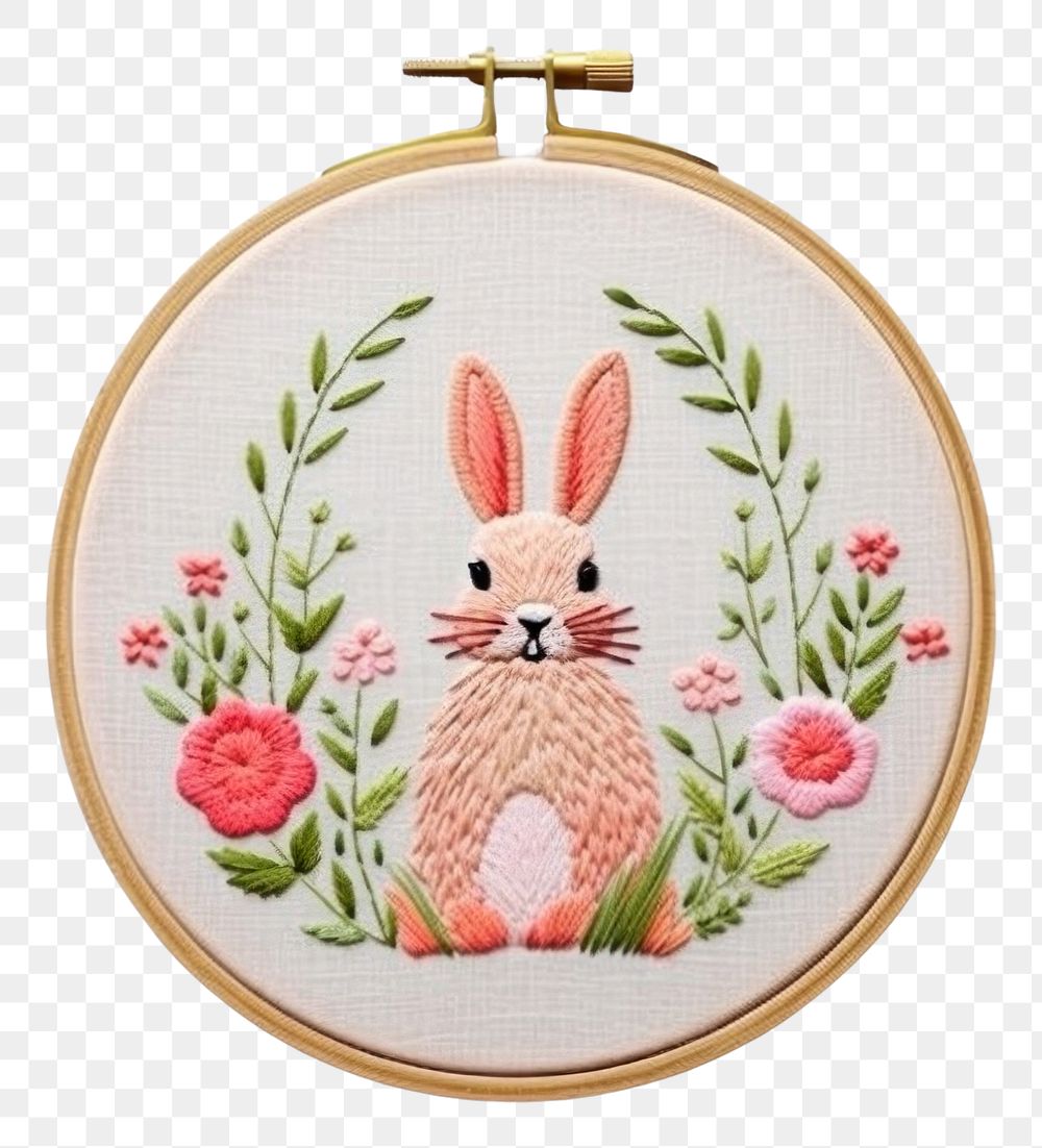 PNG Little Easter frame embroidery pattern textile. AI generated Image by rawpixel.