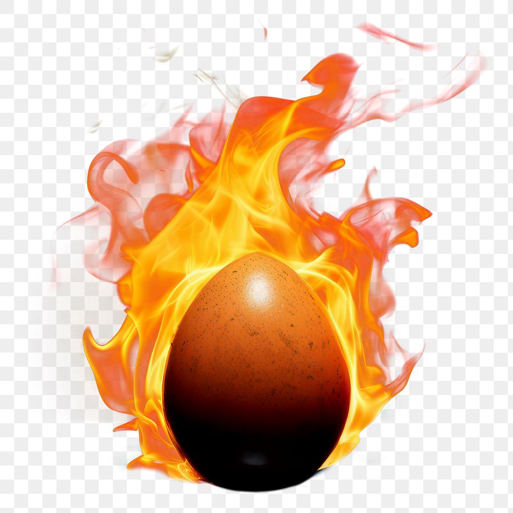 PNG Egg fire burning flame. AI generated Image by rawpixel.
