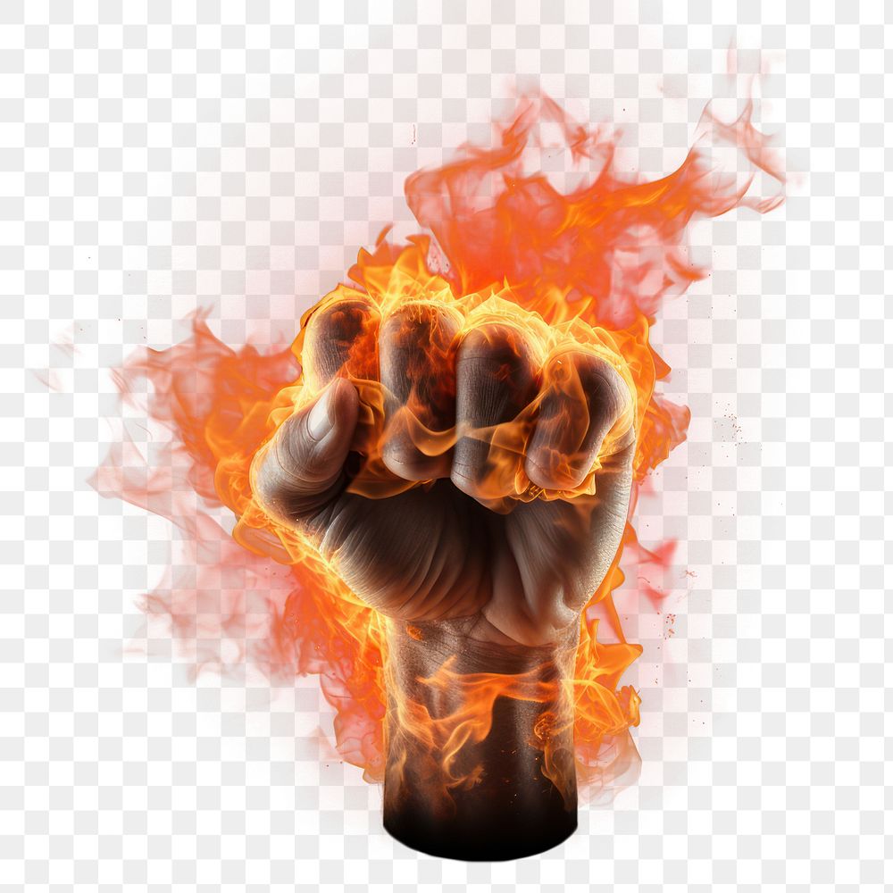 PNG Fist fire burning flame. AI generated Image by rawpixel.