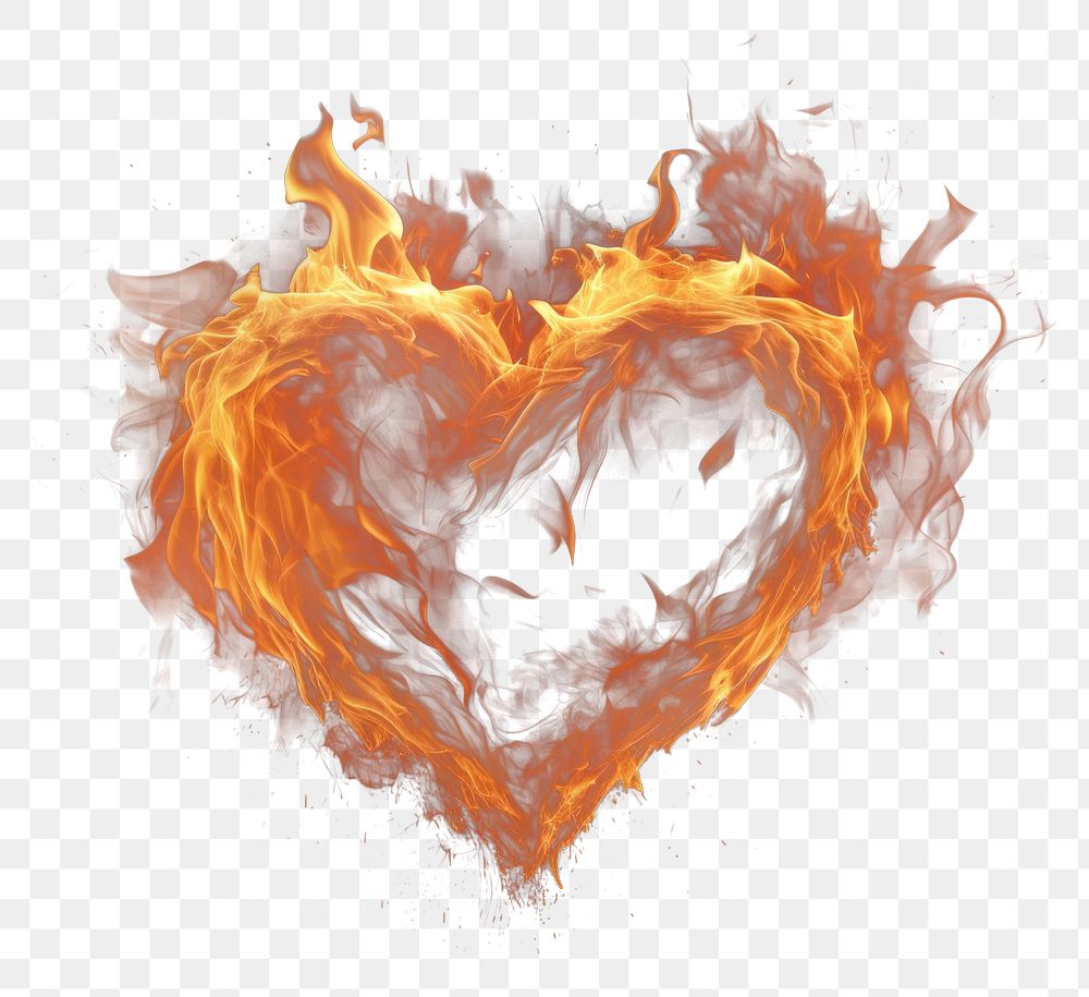 PNG Heart fire burning heart