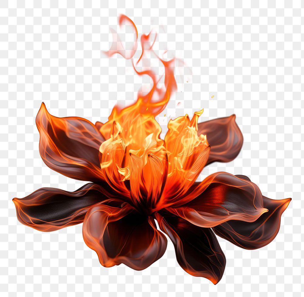 PNG Flower fire burning flame. AI generated Image by rawpixel.