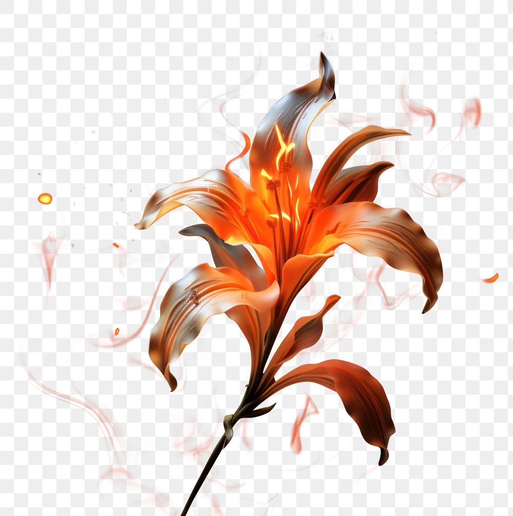 PNG Flower flower burning plant. AI generated Image by rawpixel.