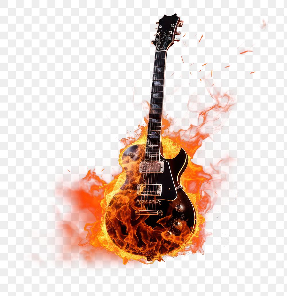PNG Guitar guitar fire bonfire