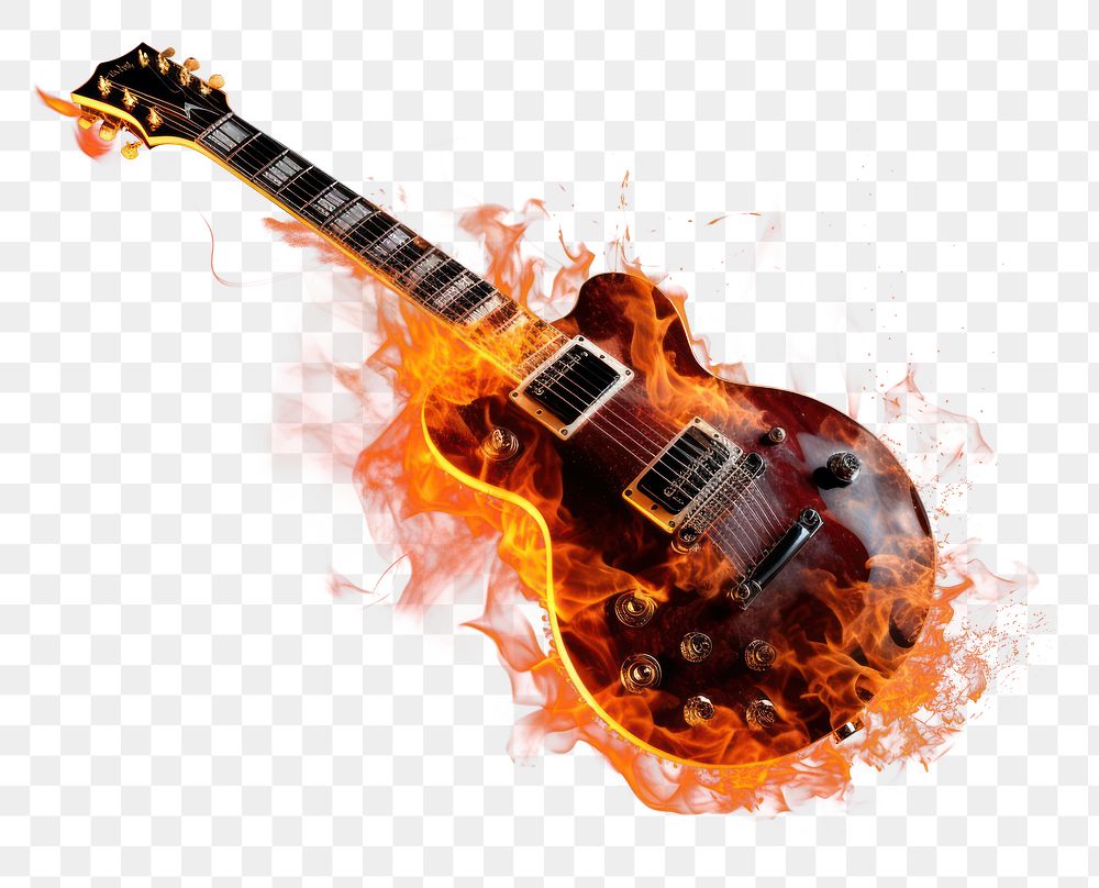 PNG Guitar guitar burning fire. 