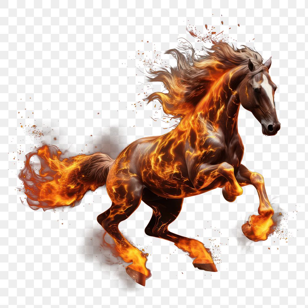PNG Horse full body horse burning animal. AI generated Image by rawpixel.