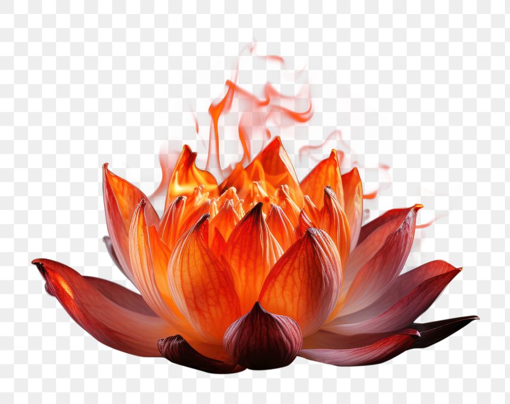 PNG Lotus fire burning flower. AI generated Image by rawpixel.