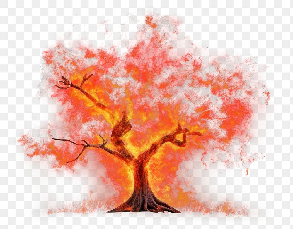 PNG Tree fire outdoors bonfire. AI generated Image by rawpixel.