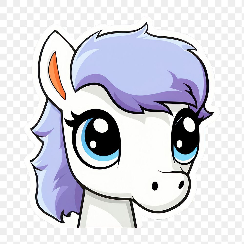 PNG Pony cartoon sticker representation. AI generated Image by rawpixel.